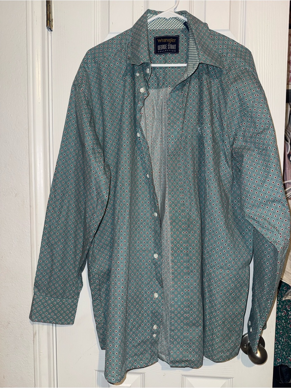 Wrangler Teal Floral-Print Button-Up Shirt